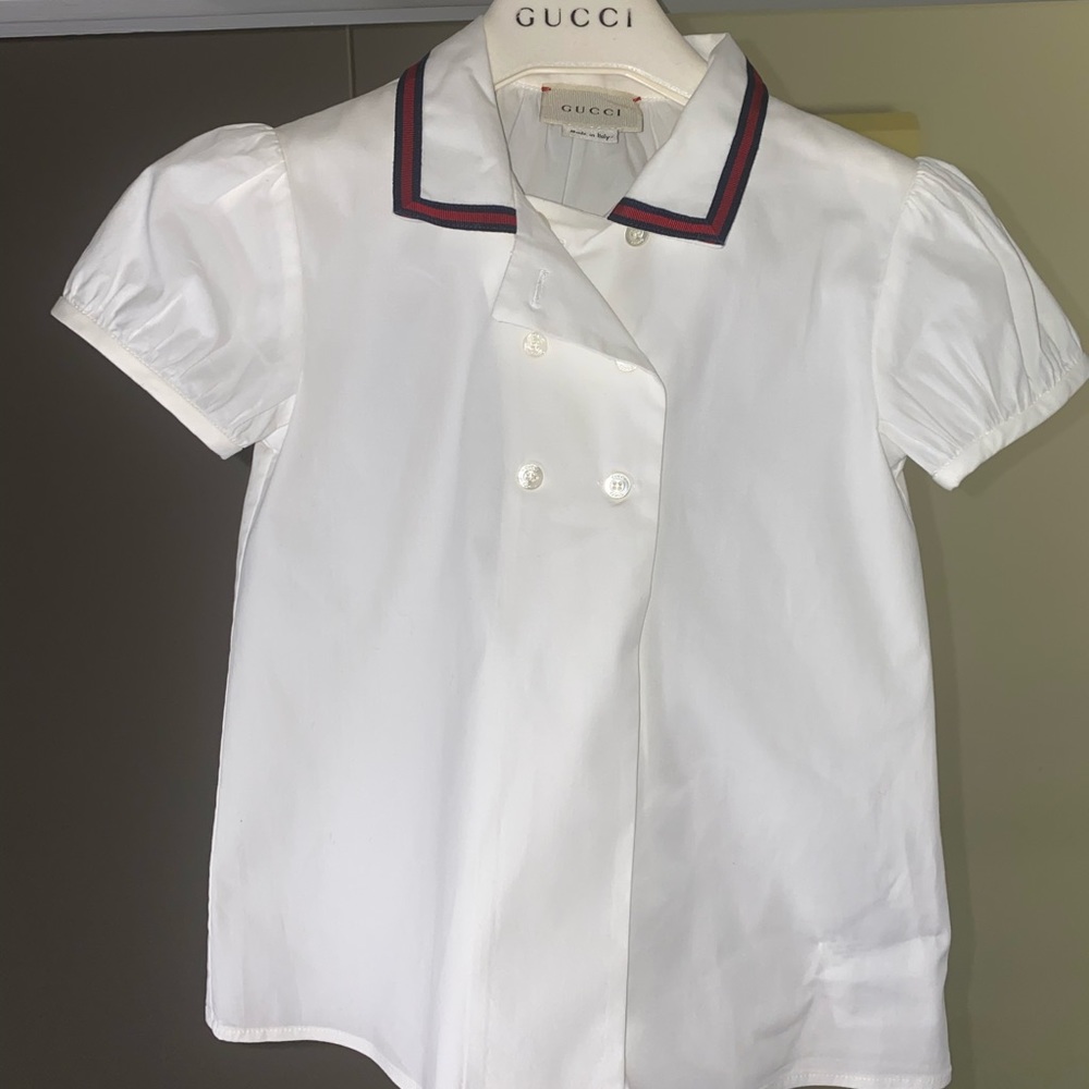 Gucci white button down shirt size 36 months